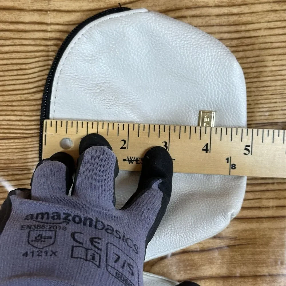 STEVE MADDEN Clutch Bag‎ Makeup pouch travel Small Organizer Purse White Zipper